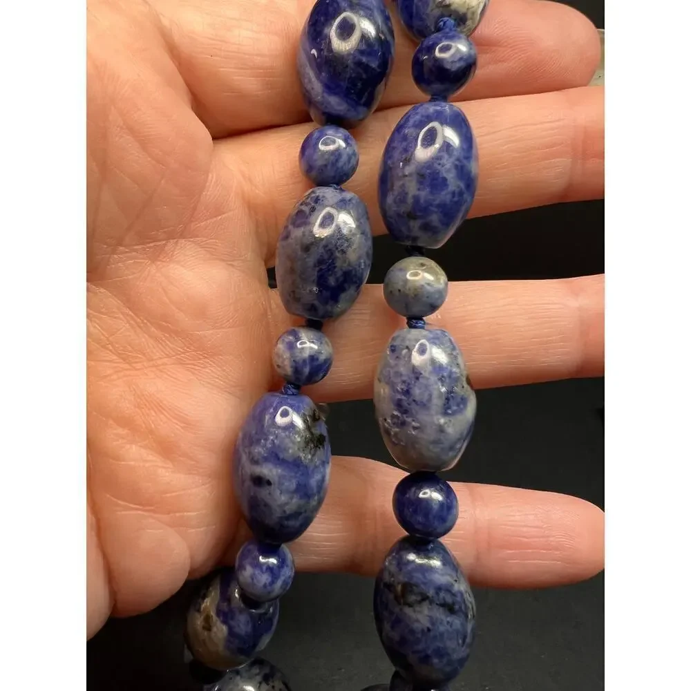 NEW sodalite necklace and bracelet with sterling silver clasp